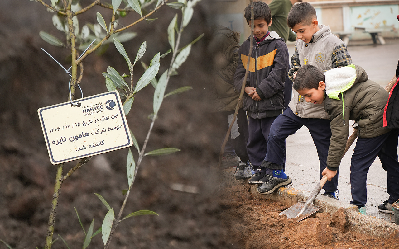 کاشت نهال در مدارس به مناسبت روز درختکاری